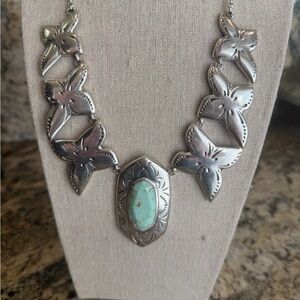 Kendra Scott Silver Necklace with Turquoise Accent